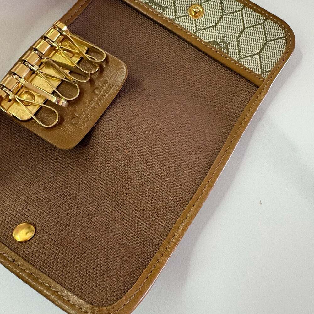 Christian Dior Vintage Honeycomb Canvas 6-Key Holder Case - Picture 6 of 8